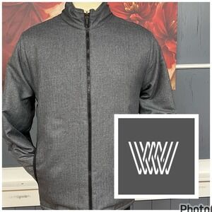 Mack Weldon WARMKNIT 2-Way Puffer Jacket Charcoal Heather / True Black Mens XL